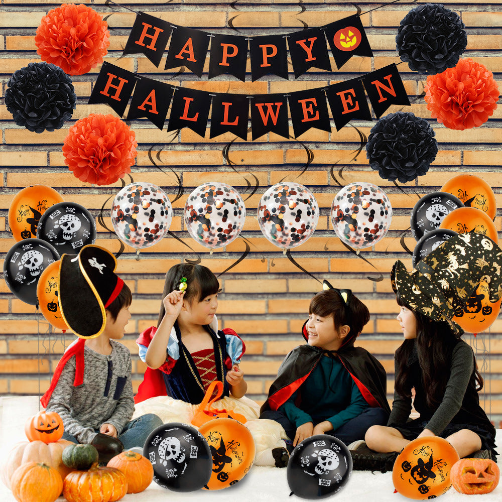 Halloween Pumpkin Balloon Set – Foil Decor Kit