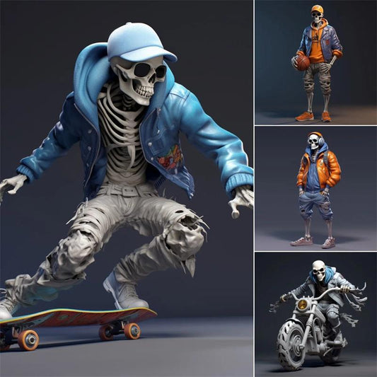 Halloween Skeleton Doll Resin Ornaments Decorative Crafts