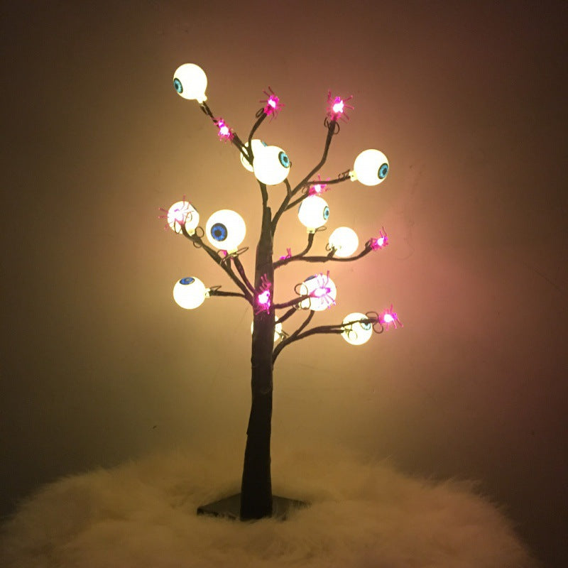 Halloween LED Ghost Eyeball Tree Light Halloween Decoration For Home Decor Desktop Spooky Desk Lamp Horror Night Lights Ornament