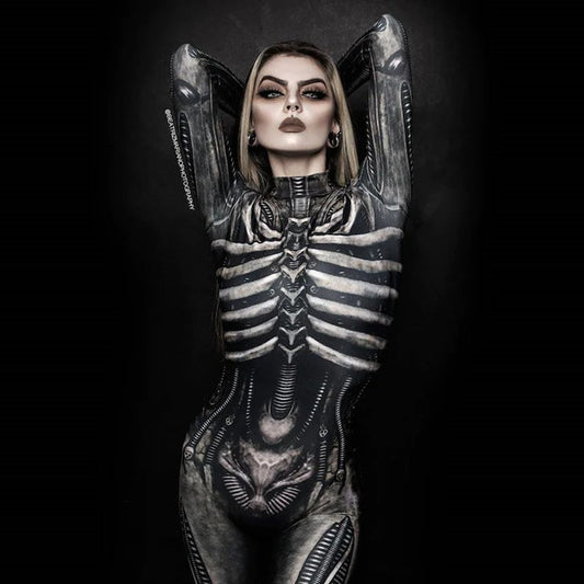Halloween Skeleton Bodysuit – Tight Fit